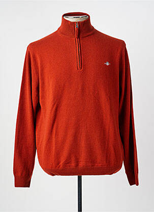 Pull maille souple et aérée manches longues orange GANT homme
