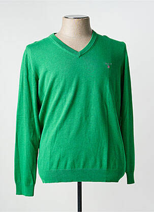 Pull col v manches longues vert GANT homme
