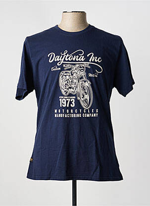 T-shirt coupe cintrée manches courtes bleu DAYTONA homme