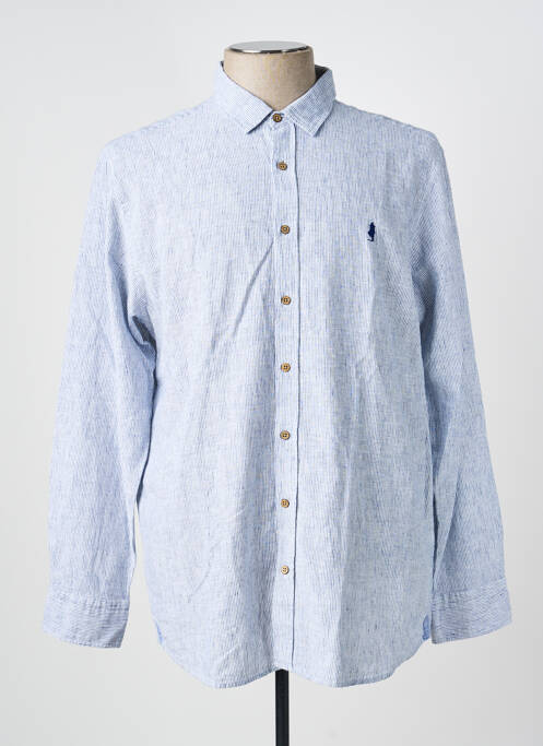 Chemise manches longues imprimé rayures bleu MCS homme