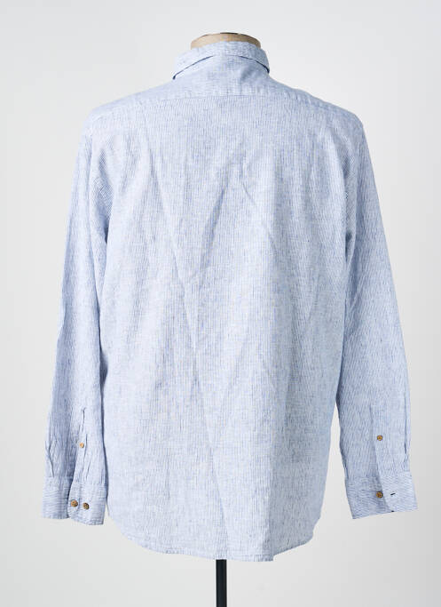 Chemise manches longues imprimé rayures bleu MCS homme