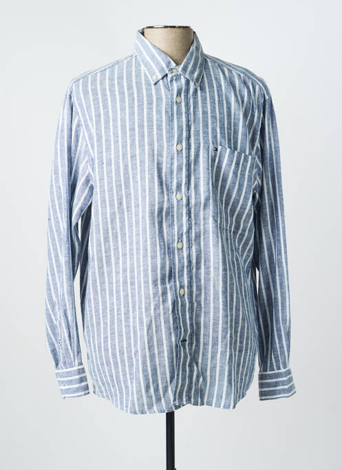 Chemise manches longues imprimé rayures bleu TOMMY HILFIGER homme