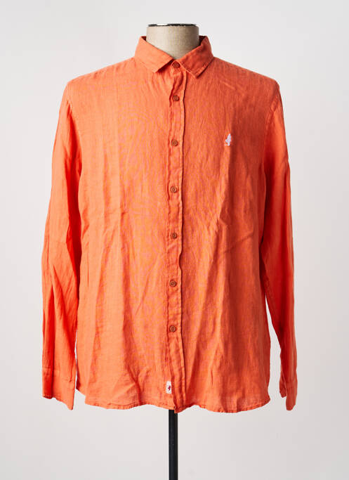 Chemise manches longues coupe cintrée orange MCS homme