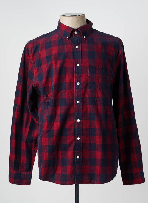 Chemise manches longues coupe droite rouge GANT homme