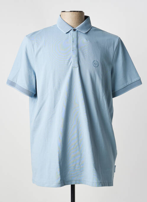 Polo stretch manches courtes bleu ARMANI EXCHANGE homme