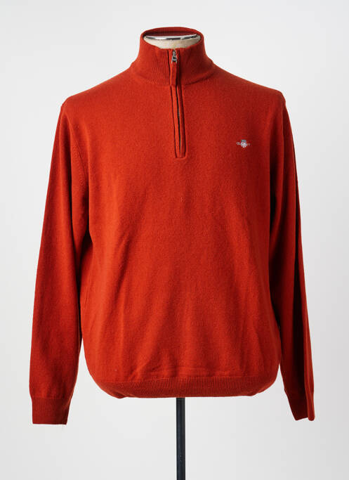 Pull maille souple et aérée manches longues orange GANT homme