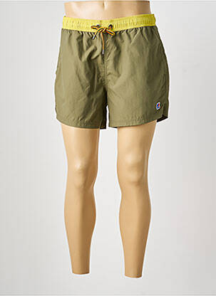 Short de bain tissage popeline vert KWAY homme