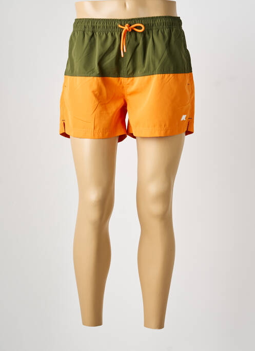 Short de bain tissage popeline vert KWAY homme