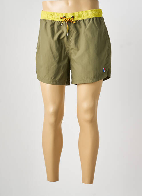 Short de bain tissage popeline vert KWAY homme