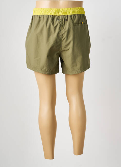 Short de bain tissage popeline vert KWAY homme