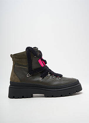 Bottines/boots matière lisse talon de 4 à 6cm vert MELINE femme