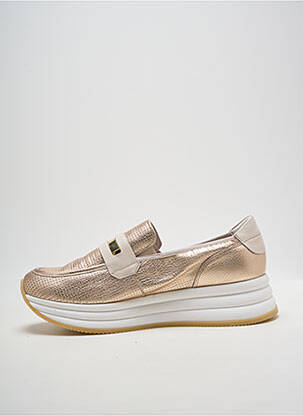Mocassins tissage satiné talon de 4 à 6cm or DORKING femme