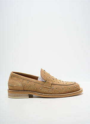 Mocassins nubuck talon plat jusqu'à 3cm beige ALPE femme