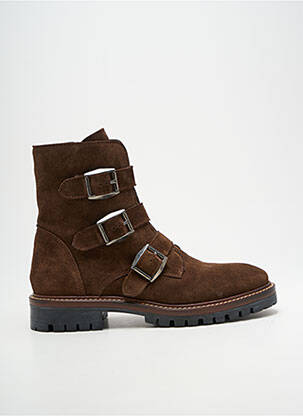 Bottines/boots nubuck talon plat jusqu'à 3cm marron ALPE femme