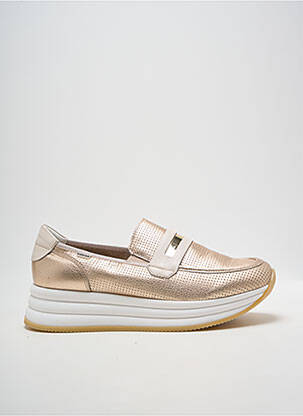 Mocassins tissage satiné talon de 4 à 6cm or DORKING femme