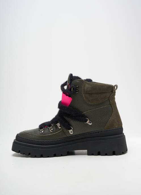 Bottines/boots matière lisse talon de 4 à 6cm vert MELINE femme