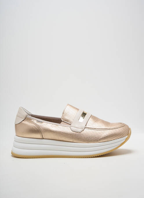 Mocassins tissage satiné talon de 4 à 6cm or DORKING femme