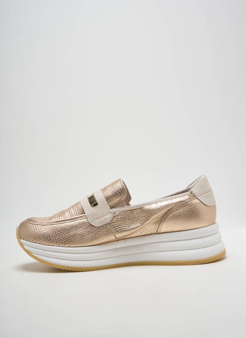 Mocassins tissage satiné talon de 4 à 6cm or DORKING femme