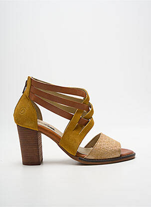 Sandales/nu pieds tissage satiné talon de 7 à 9cm jaune CASTA femme