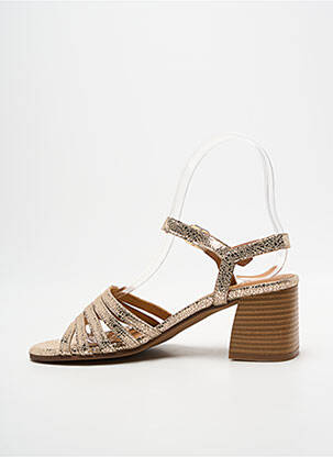 Sandales/nu pieds tissage satiné talon de 4 à 6cm or ALIWELL femme