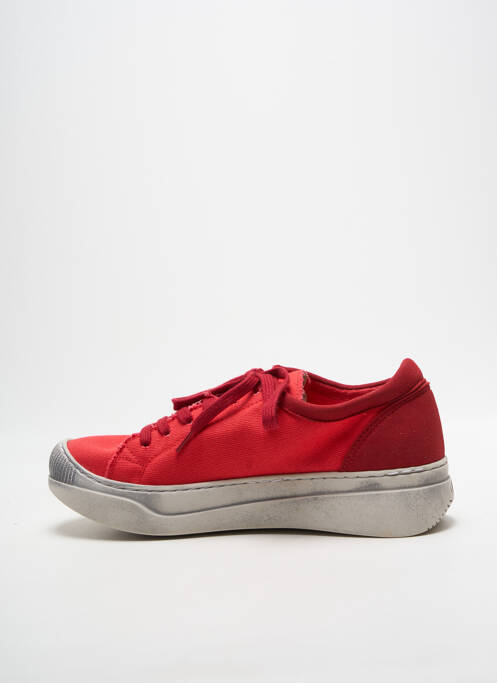 Baskets semelle amovible talon de 4 à 6cm rouge SOFTINOS femme