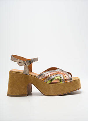 Sandales/nu pieds semi compensé talon de 7 à 9cm or MINKA DESIGN femme