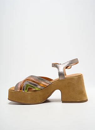 Sandales/nu pieds semi compensé talon de 7 à 9cm or MINKA DESIGN femme