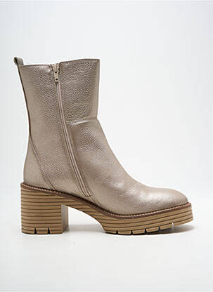 Bottines/boots matière lisse talon de 7 à 9cm or SOFTWAVES femme
