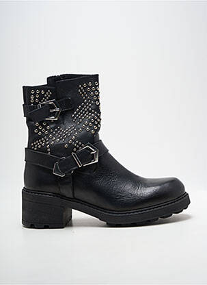 Bottines/boots tissage satiné talon de 4 à 6cm noir COCO ET ABRICOT femme
