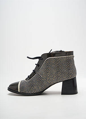 Bottines/boots tissage satiné talon de 4 à 6cm gris NEMONIC femme