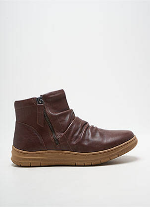 Bottines/boots bout rond talon plat jusqu'à 3cm marron COCO ET ABRICOT femme