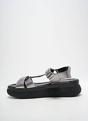 Sandales/nu pieds tissage satiné talon de 4 à 6cm argent MJUS femme