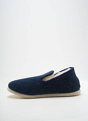 Chaussons/pantoufles bout rond bout rond bleu FARGEOT homme