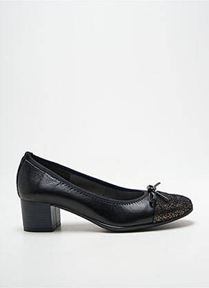 Escarpins tissage satiné talon de 4 à 6cm noir FOLIE'S femme