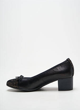 Escarpins tissage satiné talon de 4 à 6cm noir FOLIE'S femme