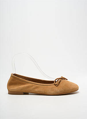 Ballerines bout rond talon plat jusqu'à 3cm marron REQINS femme