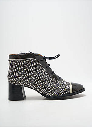 Bottines/boots tissage satiné talon de 4 à 6cm gris NEMONIC femme