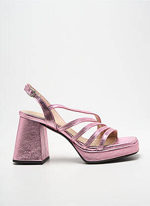 Sandales/nu pieds tissage satiné talon de 7 à 9cm rose WONDERS femme