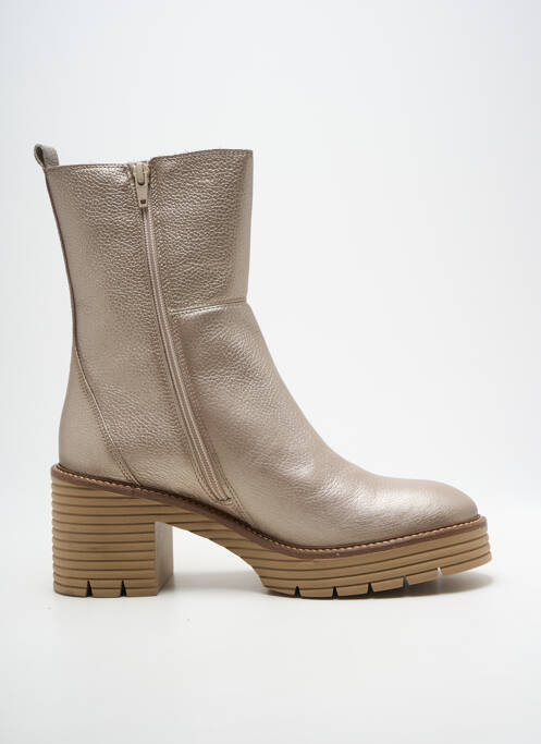 Bottines/boots matière lisse talon de 7 à 9cm or SOFTWAVES femme