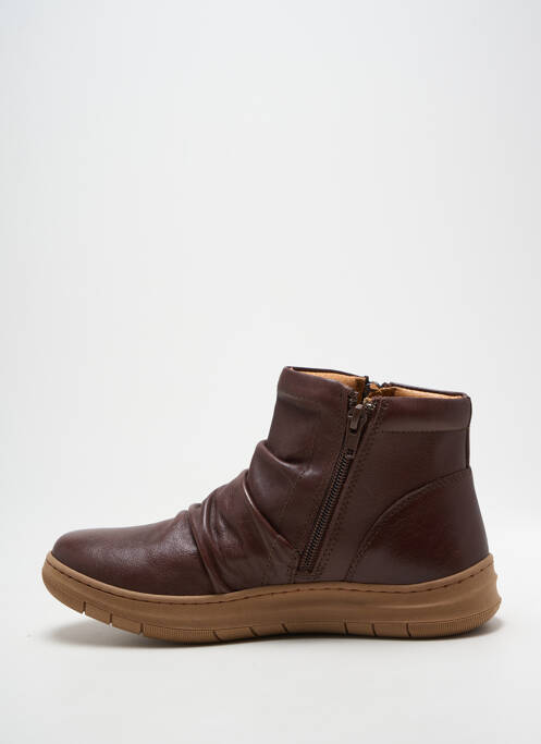 Bottines/boots bout rond talon plat jusqu'à 3cm marron COCO ET ABRICOT femme