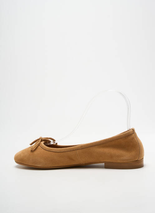 Ballerines bout rond talon plat jusqu'à 3cm marron REQINS femme