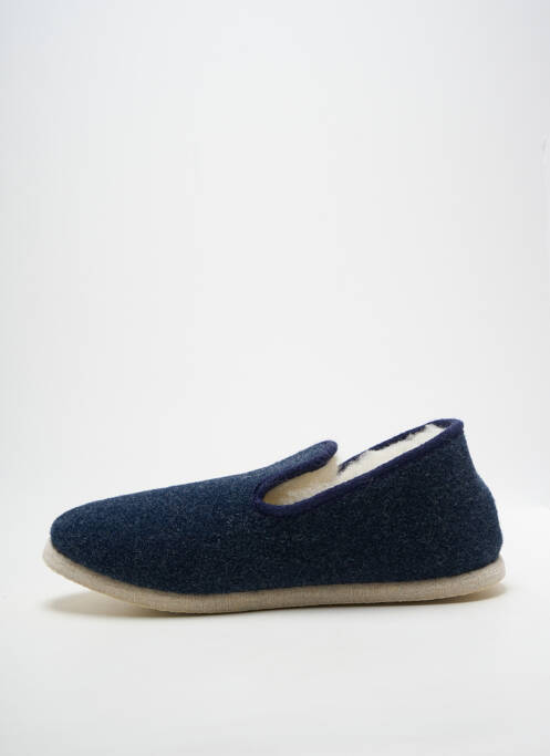 Chaussons/pantoufles bout rond bout rond bleu FARGEOT homme