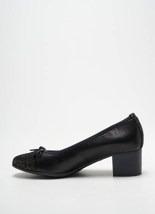 Escarpins tissage satiné talon de 4 à 6cm noir FOLIE'S femme