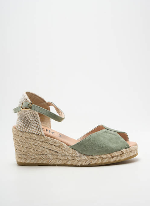 Espadrilles fermeture bride(s) talon de 7 à 9cm vert GAIMO femme
