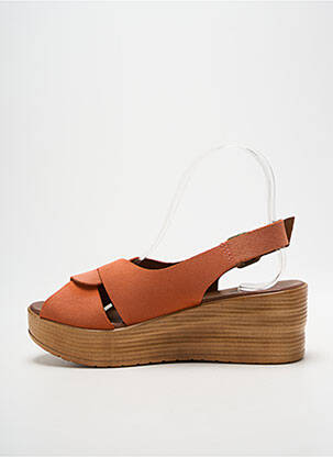 Sandales/nu pieds talon compensé talon de 4 à 6cm orange BUENO femme