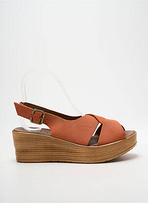 Sandales/nu pieds talon compensé talon de 4 à 6cm orange BUENO femme
