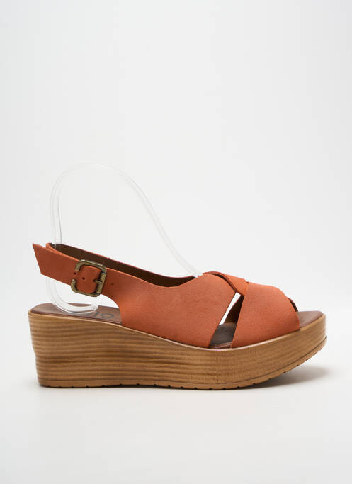 Sandales/nu pieds talon compensé talon de 4 à 6cm orange BUENO femme