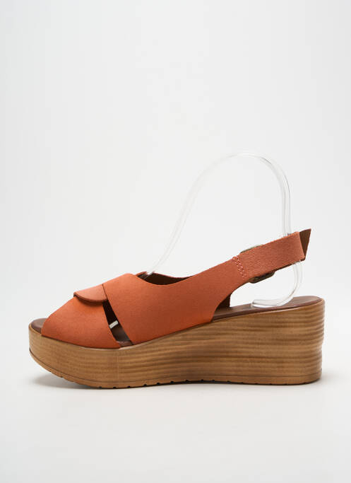 Sandales/nu pieds talon compensé talon de 4 à 6cm orange BUENO femme