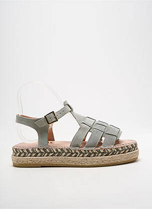 Espadrilles nubuck talon de 4 à 6cm vert GAIMO femme
