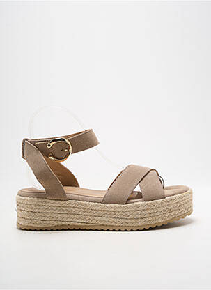 Espadrilles plateforme talon de 4 à 6cm beige RAQUEL PEREZ femme